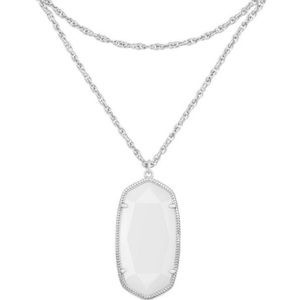 NWT Kendra Scott Rae Necklace in silver & white